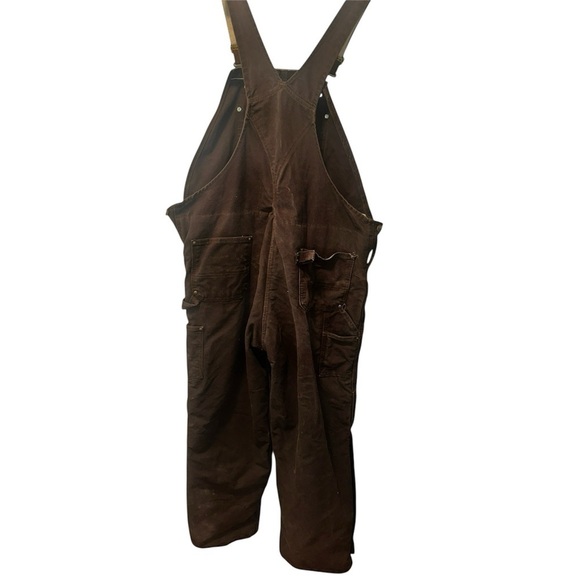 Carhartt Bib Overalls Mens 44x32 Quilt Lined Insulated Dark Navy Outdoors - Picture 2 of 7